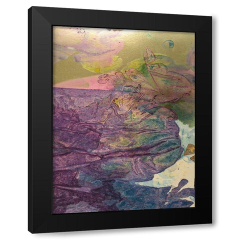 Monets Landscape V Black Modern Wood Framed Art Print with Double Matting by Combs, Joyce