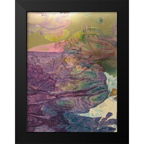 Monets Landscape V Black Modern Wood Framed Art Print by Combs, Joyce
