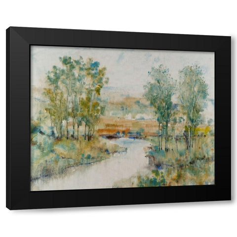 Trees on the Creek II Black Modern Wood Framed Art Print with Double Matting by OToole, Tim