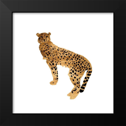Golden Cheetah I Black Modern Wood Framed Art Print by Warren, Annie