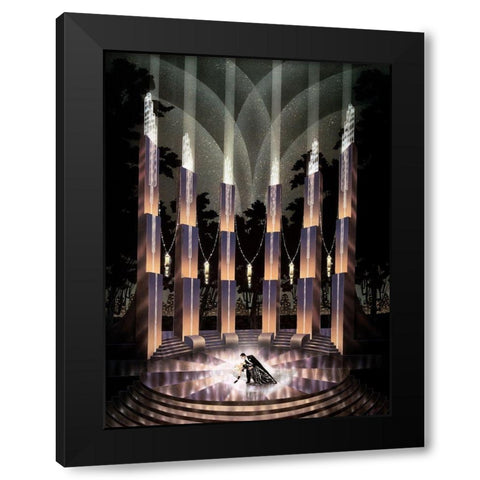 Nocturne Black Modern Wood Framed Art Print by Hoppe, Robert