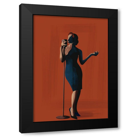 Music And Art I Black Modern Wood Framed Art Print with Double Matting by Arctic Frame