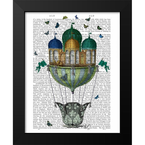 Butterfly House Black Modern Wood Framed Art Print by Fab Funky