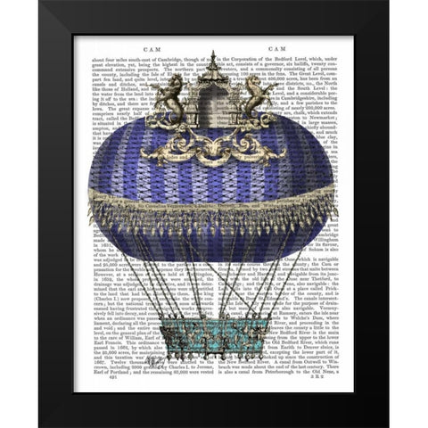 Baroque Fantasy Balloon 4 Black Modern Wood Framed Art Print by Fab Funky