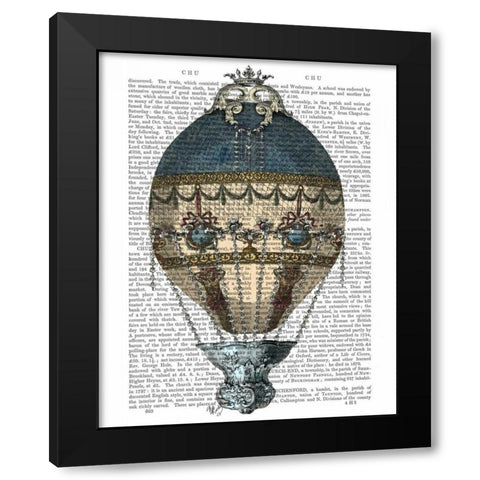 Baroque Fantasy Balloon 1 Black Modern Wood Framed Art Print with Double Matting by Fab Funky