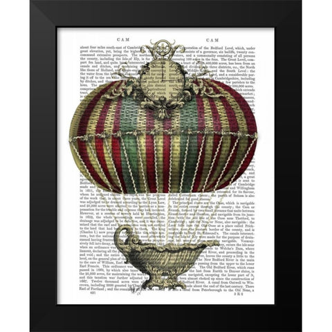 Baroque Fantasy Balloon 3 Black Modern Wood Framed Art Print by Fab Funky