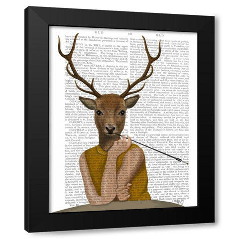 Dear Audrey Black Modern Wood Framed Art Print by Fab Funky