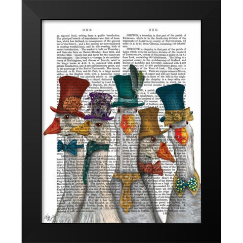 Gaggle Of Geese Black Modern Wood Framed Art Print by Fab Funky