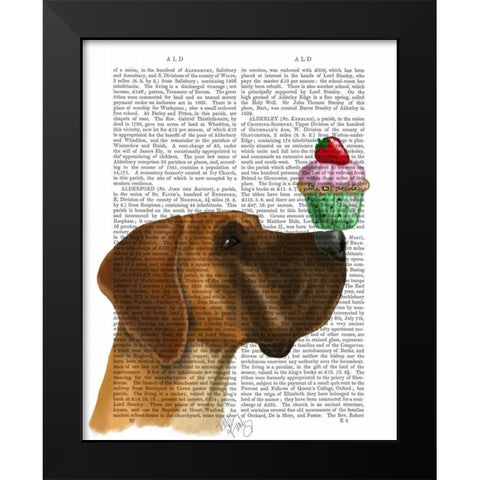 Great Dane and Cupcake Black Modern Wood Framed Art Print by Fab Funky