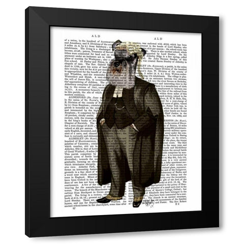 Schnauzer Lawyer Black Modern Wood Framed Art Print by Fab Funky