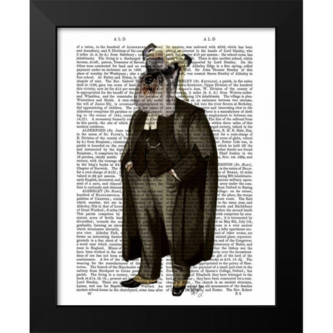 Schnauzer Lawyer Black Modern Wood Framed Art Print by Fab Funky