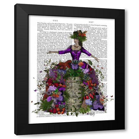 Butterfly House Queen Black Modern Wood Framed Art Print by Fab Funky