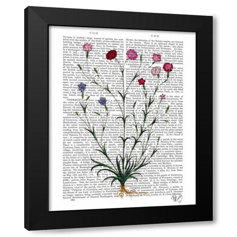 Italian Carnation 5 Black Modern Wood Framed Art Print by Fab Funky