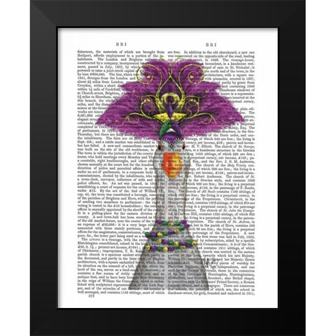 Goose Mardi Gras Headdress Black Modern Wood Framed Art Print by Fab Funky
