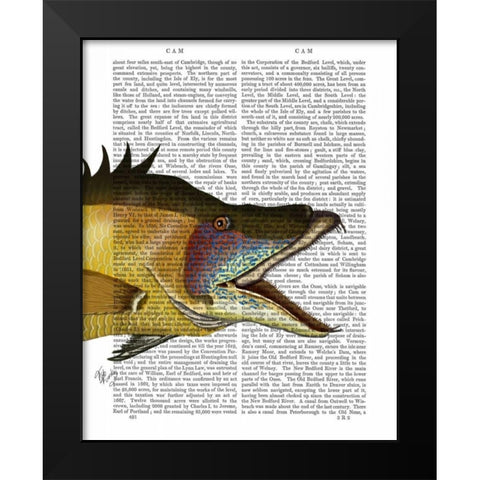 Great Hog Fish Black Modern Wood Framed Art Print by Fab Funky