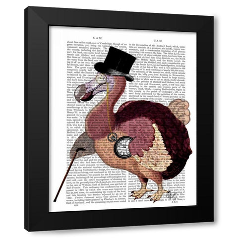 Dapper Dodo Black Modern Wood Framed Art Print by Fab Funky