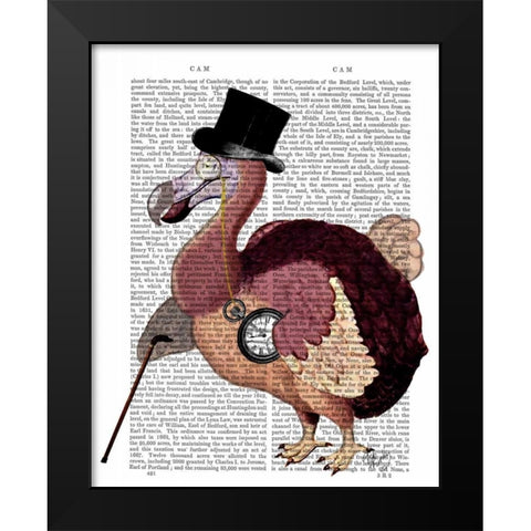 Dapper Dodo Black Modern Wood Framed Art Print by Fab Funky
