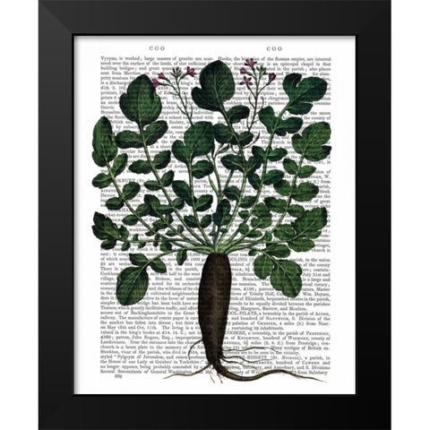 Parsnip 4 Black Modern Wood Framed Art Print by Fab Funky