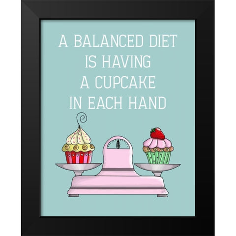 A Balanced Diet Black Modern Wood Framed Art Print by Fab Funky