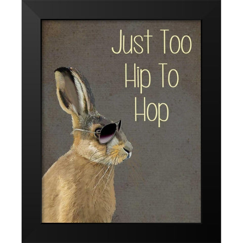Too Hip To Hop Grey Black Modern Wood Framed Art Print by Fab Funky