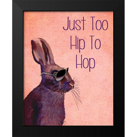 Too Hip To Hop Pink Black Modern Wood Framed Art Print by Fab Funky