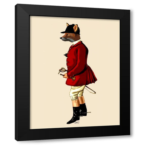 Fox Hunter 1 Black Modern Wood Framed Art Print with Double Matting by Fab Funky