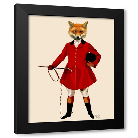 Fox Hunter 2 Full Black Modern Wood Framed Art Print with Double Matting by Fab Funky