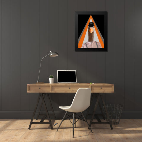 Clockwork Orange Goose Black Modern Wood Framed Art Print by Fab Funky