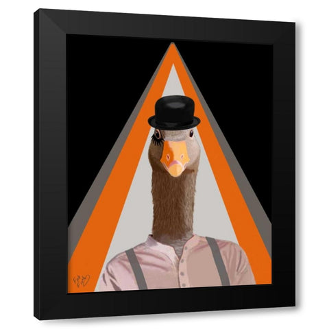 Clockwork Orange Goose Black Modern Wood Framed Art Print with Double Matting by Fab Funky