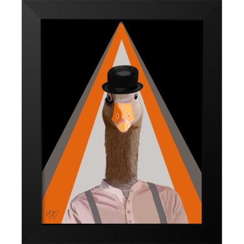 Clockwork Orange Goose Black Modern Wood Framed Art Print by Fab Funky