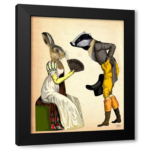 Look of Love Black Modern Wood Framed Art Print with Double Matting by Fab Funky