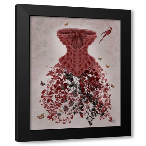 Woodland Corset Black Modern Wood Framed Art Print with Double Matting by Fab Funky