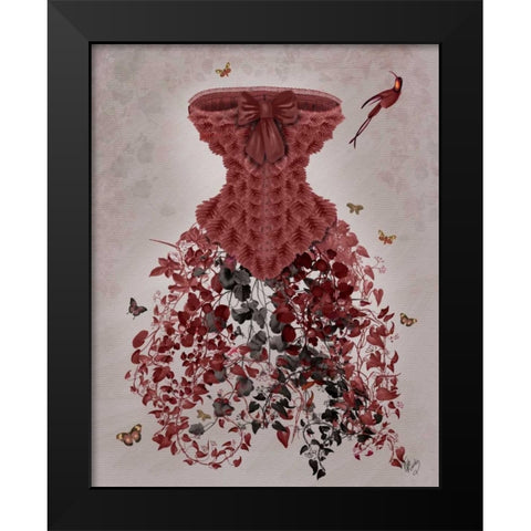 Woodland Corset Black Modern Wood Framed Art Print by Fab Funky