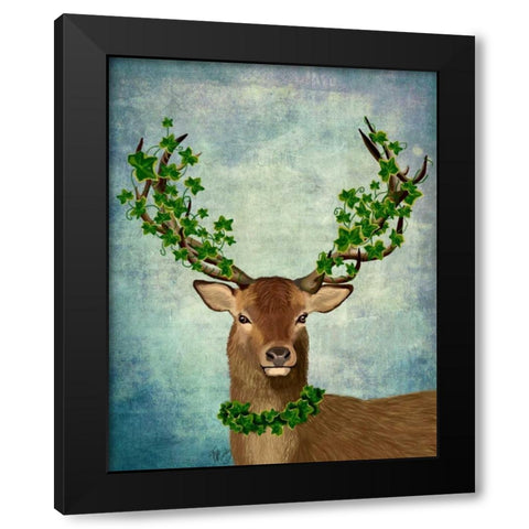 Green King Black Modern Wood Framed Art Print with Double Matting by Fab Funky