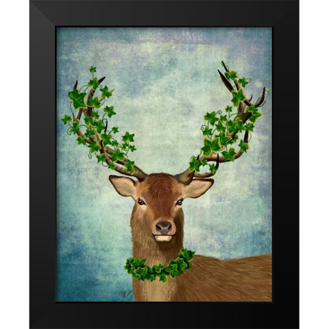 Green King Black Modern Wood Framed Art Print by Fab Funky