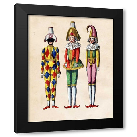Trio of Puppets Black Modern Wood Framed Art Print by Fab Funky
