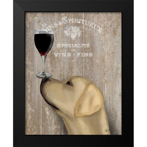 Dog Au Vin Yellow Labrador Black Modern Wood Framed Art Print by Fab Funky