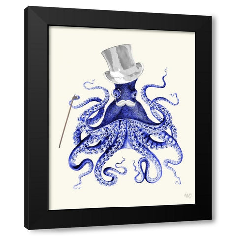 Octopus About Town Black Modern Wood Framed Art Print by Fab Funky