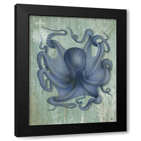Coastal Life Collection 1 c Black Modern Wood Framed Art Print by Fab Funky