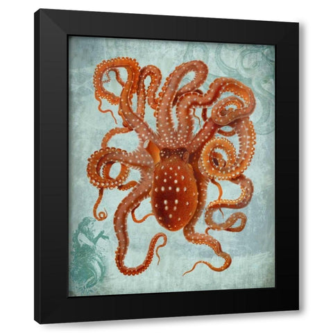 Coastal Life Collection 2 b Black Modern Wood Framed Art Print by Fab Funky