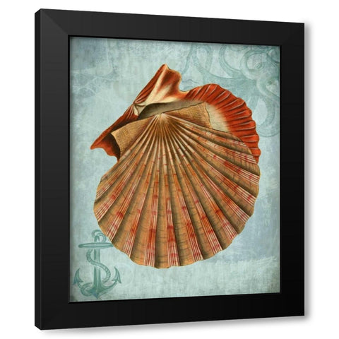 Coastal Life Collection 2 c Black Modern Wood Framed Art Print by Fab Funky