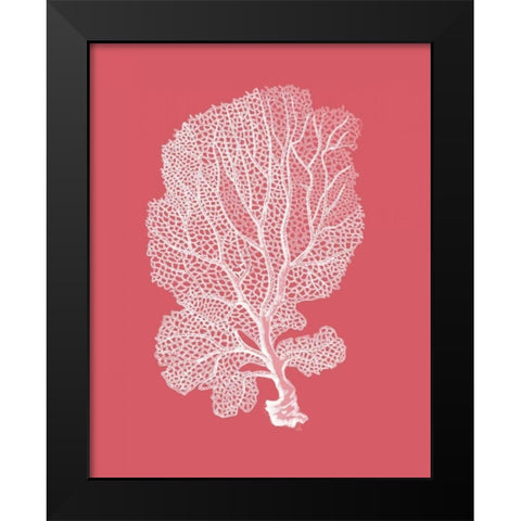 Corals White on Coral c Black Modern Wood Framed Art Print by Fab Funky