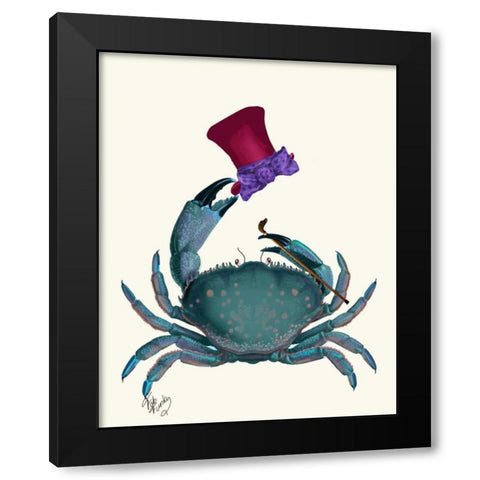 The Dandy Crab Black Modern Wood Framed Art Print with Double Matting by Fab Funky