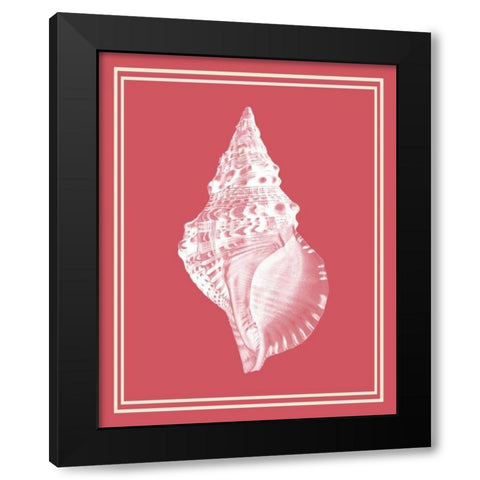 Mixed Nautical White on Coral d Black Modern Wood Framed Art Print with Double Matting by Fab Funky