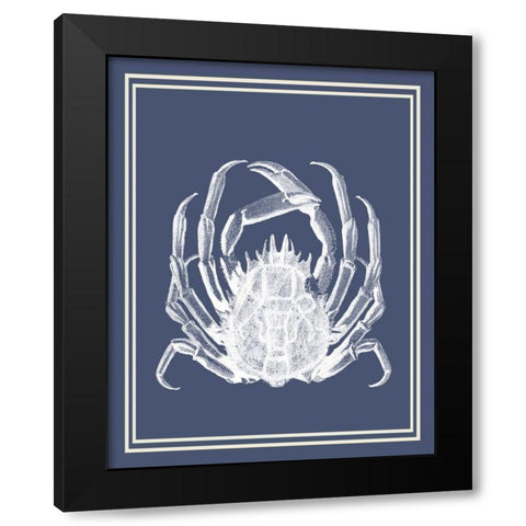 Mixed Nautical White on Indigo Blue f Black Modern Wood Framed Art Print by Fab Funky