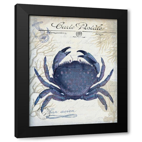 Seaside Postcard Cream e Black Modern Wood Framed Art Print with Double Matting by Fab Funky