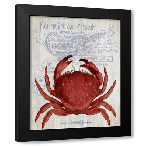 Crab Prohibition Crab On White Black Modern Wood Framed Art Print with Double Matting by Fab Funky