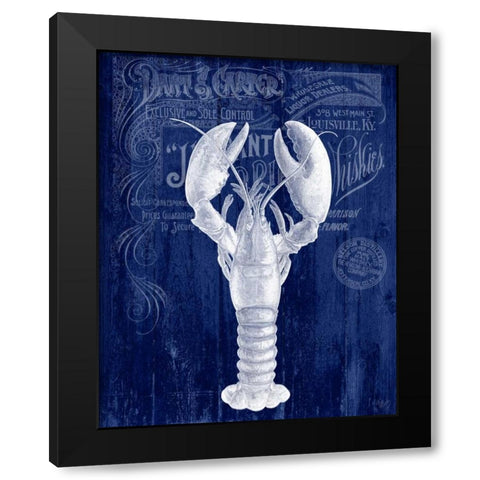 Lobster Prohibition Lobster On Blue Black Modern Wood Framed Art Print with Double Matting by Fab Funky