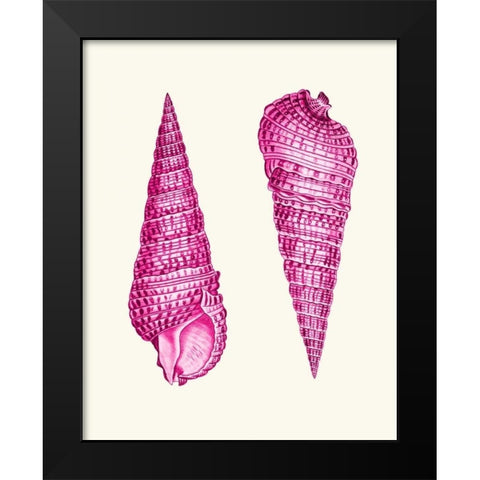 Pink Shells a Black Modern Wood Framed Art Print by Fab Funky