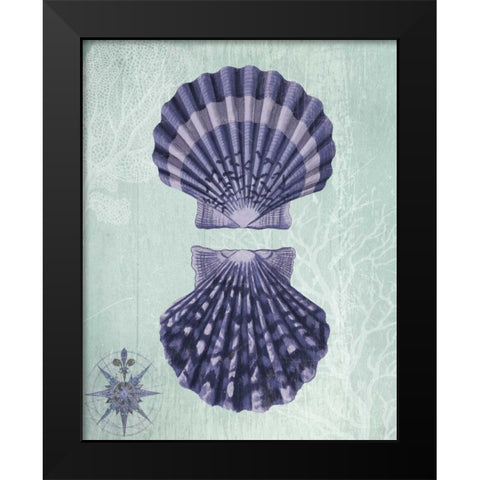 Seashell Collection 2 a Black Modern Wood Framed Art Print by Fab Funky
